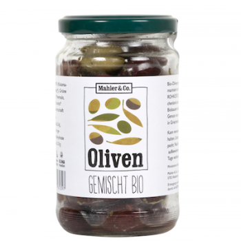 Bio Fairtrade Oliven ohne Stein Gemischt & Mariniert - 170 g - von Mahler und Co.